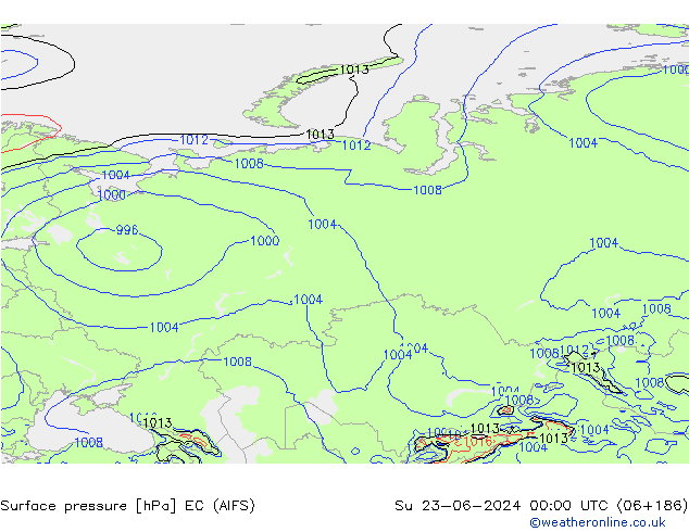 pression de l'air EC (AIFS) dim 23.06.2024 00 UTC
