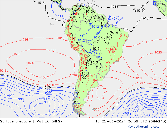 Luchtdruk (Grond) EC (AIFS) di 25.06.2024 06 UTC