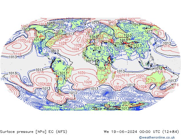 Luchtdruk (Grond) EC (AIFS) wo 19.06.2024 00 UTC
