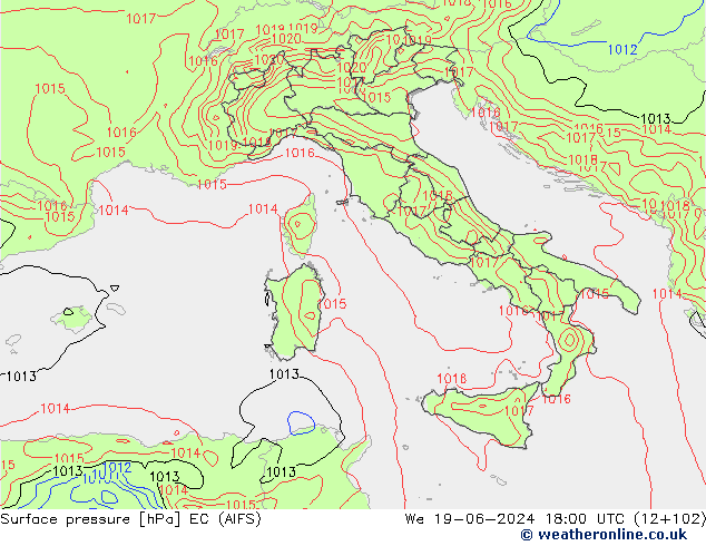 Bodendruck EC (AIFS) Mi 19.06.2024 18 UTC