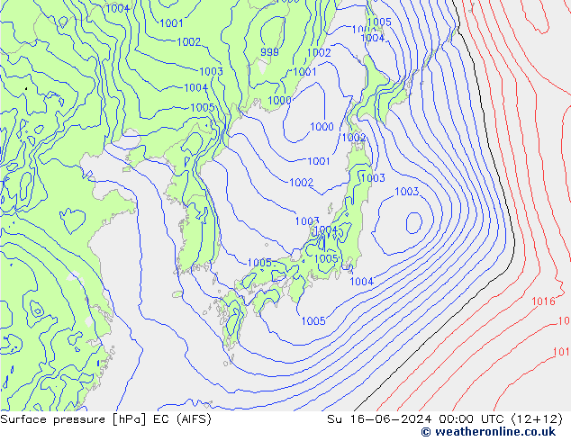 Bodendruck EC (AIFS) So 16.06.2024 00 UTC