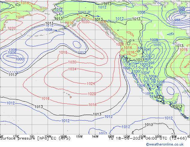 Pressione al suolo EC (AIFS) mar 18.06.2024 06 UTC