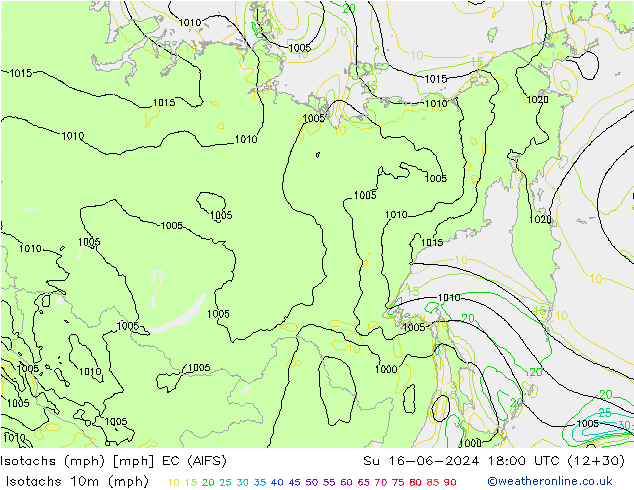 Isotachs (mph) EC (AIFS) dim 16.06.2024 18 UTC