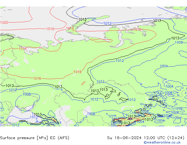 ciśnienie EC (AIFS) nie. 16.06.2024 12 UTC