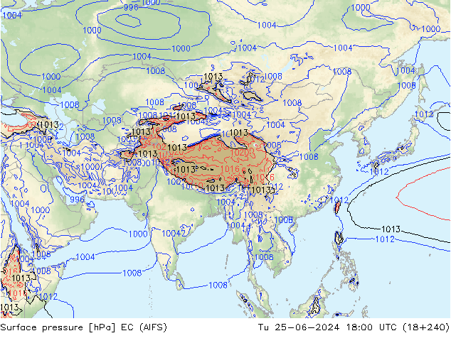 pression de l'air EC (AIFS) mar 25.06.2024 18 UTC
