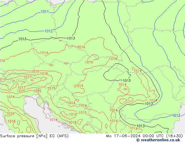 Pressione al suolo EC (AIFS) lun 17.06.2024 00 UTC
