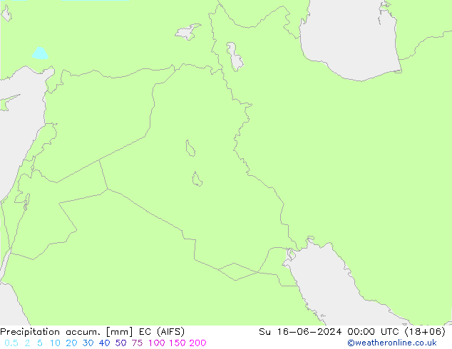 Precipitation accum. EC (AIFS) Dom 16.06.2024 00 UTC