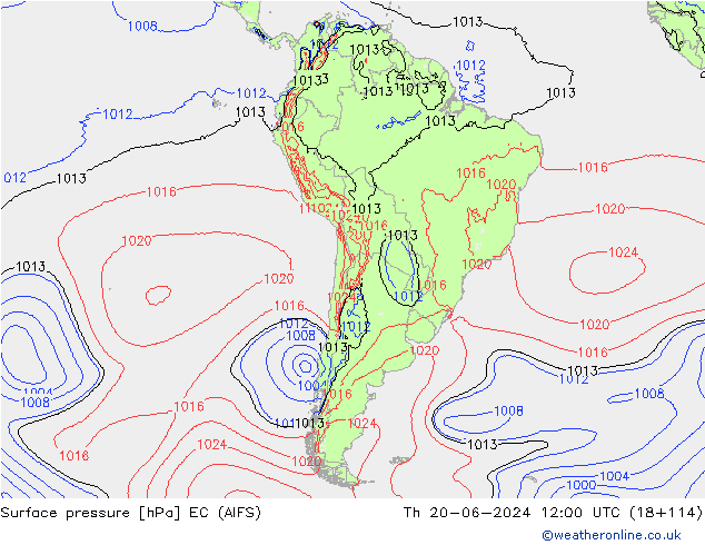 pressão do solo EC (AIFS) Qui 20.06.2024 12 UTC