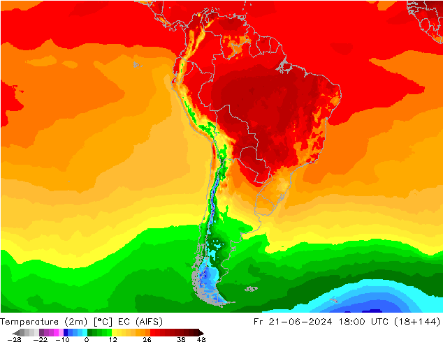Temperaturkarte (2m) EC (AIFS) Fr 21.06.2024 18 UTC