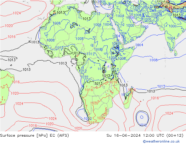 pression de l'air EC (AIFS) dim 16.06.2024 12 UTC
