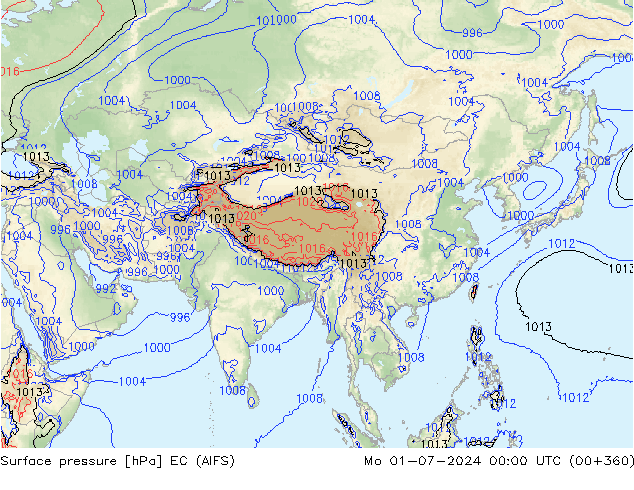 pression de l'air EC (AIFS) lun 01.07.2024 00 UTC