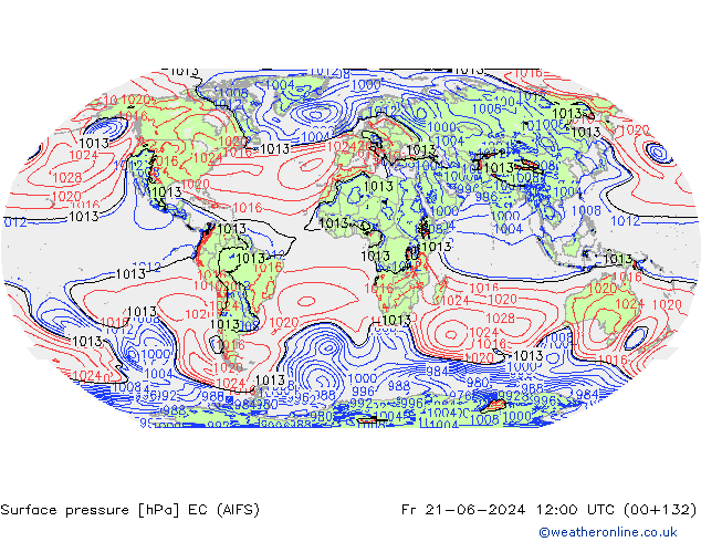 Presión superficial EC (AIFS) vie 21.06.2024 12 UTC