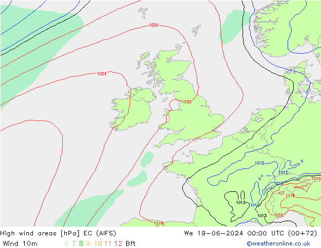 High wind areas EC (AIFS) mer 19.06.2024 00 UTC