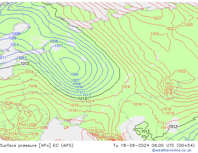 Luchtdruk (Grond) EC (AIFS) di 18.06.2024 06 UTC