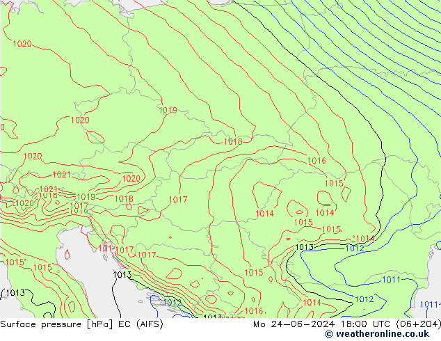 pression de l'air EC (AIFS) lun 24.06.2024 18 UTC