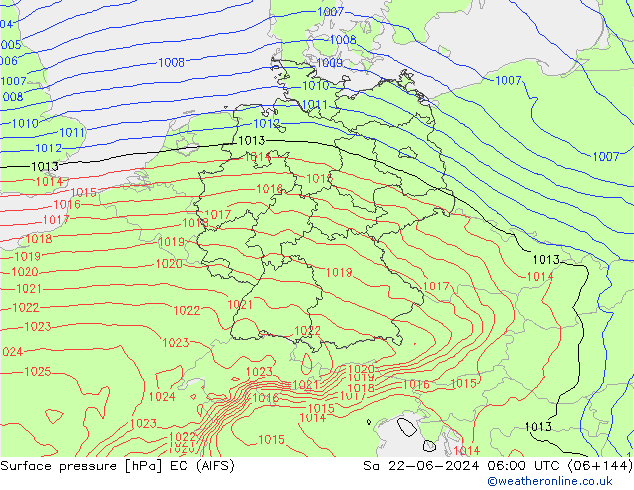 Luchtdruk (Grond) EC (AIFS) za 22.06.2024 06 UTC