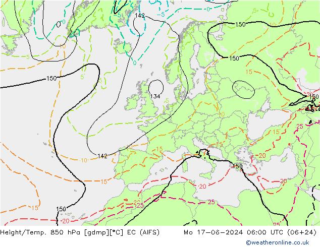 Height/Temp. 850 hPa EC (AIFS)  17.06.2024 06 UTC
