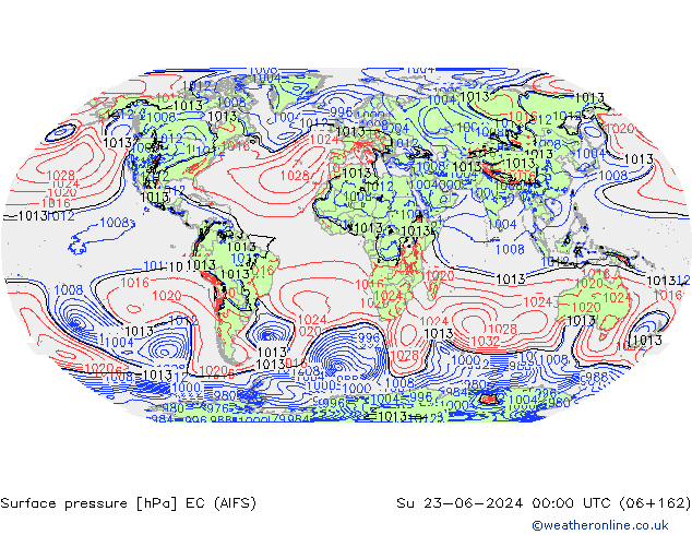 pression de l'air EC (AIFS) dim 23.06.2024 00 UTC