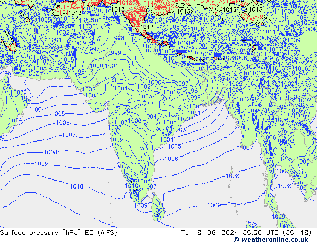 Presión superficial EC (AIFS) mar 18.06.2024 06 UTC