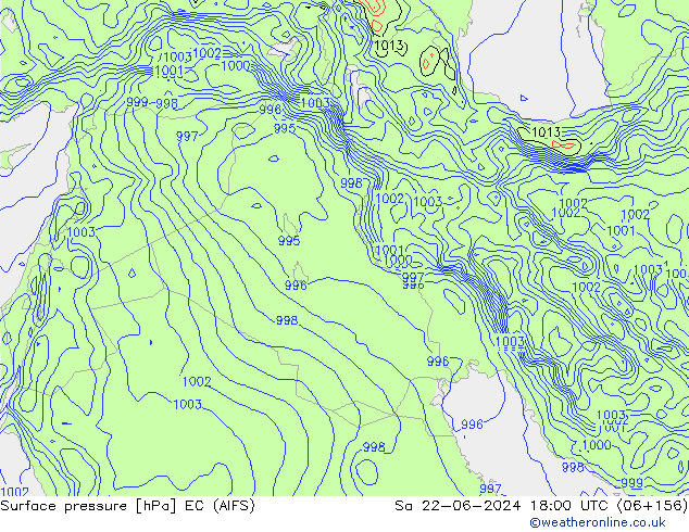 pressão do solo EC (AIFS) Sáb 22.06.2024 18 UTC
