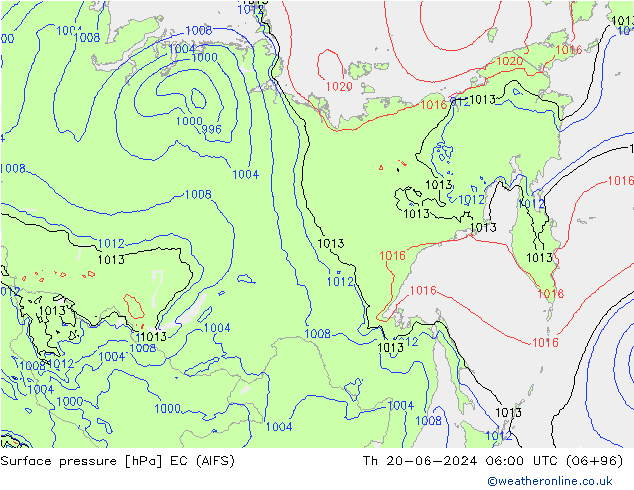 Yer basıncı EC (AIFS) Per 20.06.2024 06 UTC