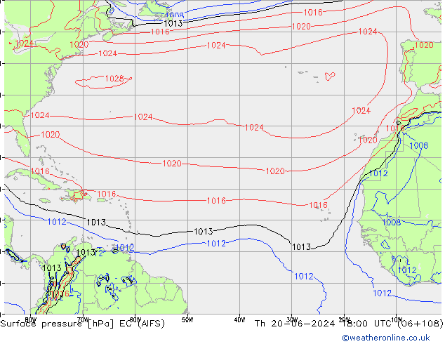Surface pressure EC (AIFS) Th 20.06.2024 18 UTC