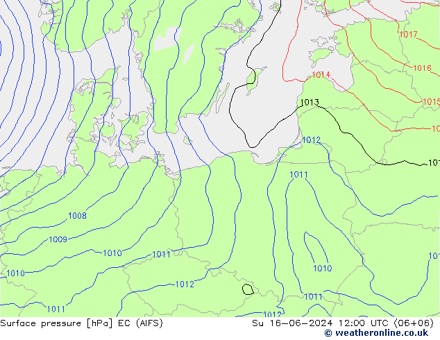 pression de l'air EC (AIFS) dim 16.06.2024 12 UTC