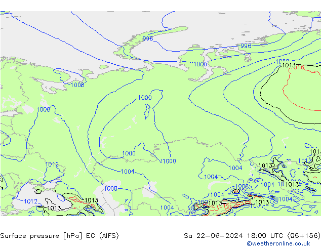 Yer basıncı EC (AIFS) Cts 22.06.2024 18 UTC
