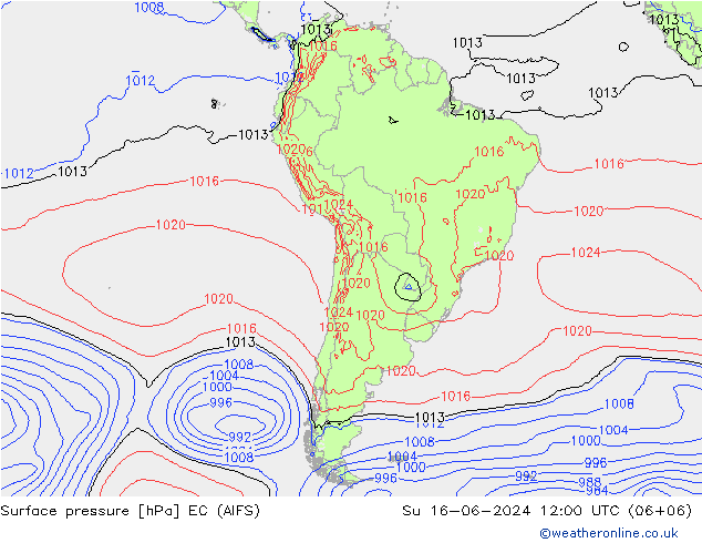 Bodendruck EC (AIFS) So 16.06.2024 12 UTC