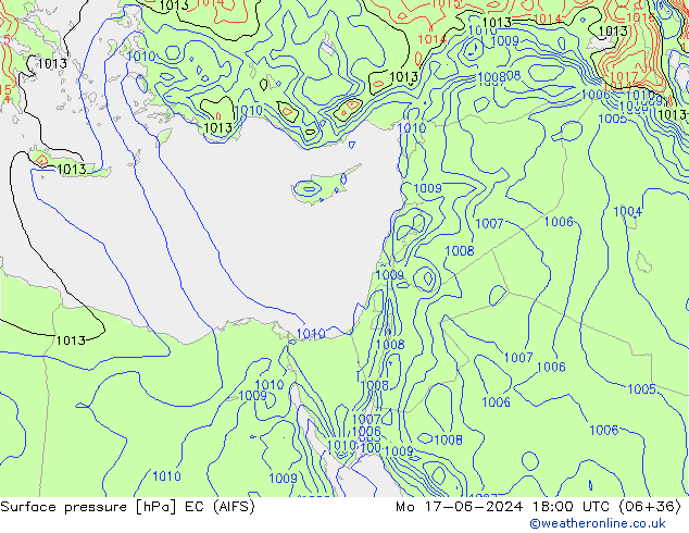 ciśnienie EC (AIFS) pon. 17.06.2024 18 UTC