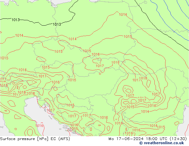 Presión superficial EC (AIFS) lun 17.06.2024 18 UTC