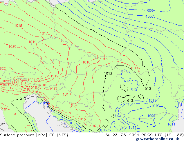 Luchtdruk (Grond) EC (AIFS) zo 23.06.2024 00 UTC
