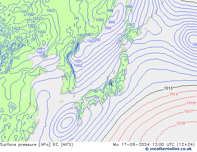 приземное давление EC (AIFS) пн 17.06.2024 12 UTC