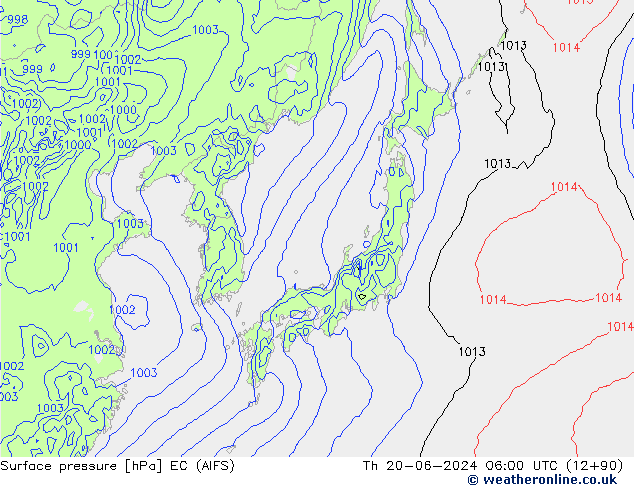 pression de l'air EC (AIFS) jeu 20.06.2024 06 UTC