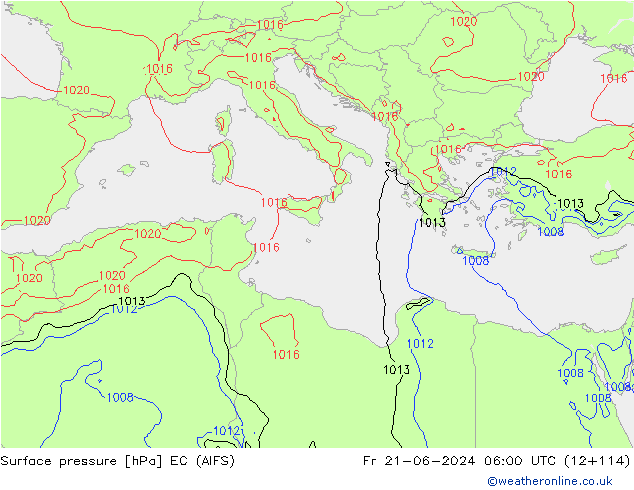 pression de l'air EC (AIFS) ven 21.06.2024 06 UTC