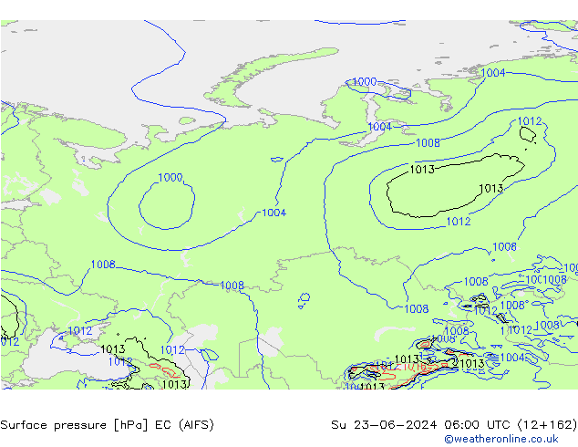 приземное давление EC (AIFS) Вс 23.06.2024 06 UTC