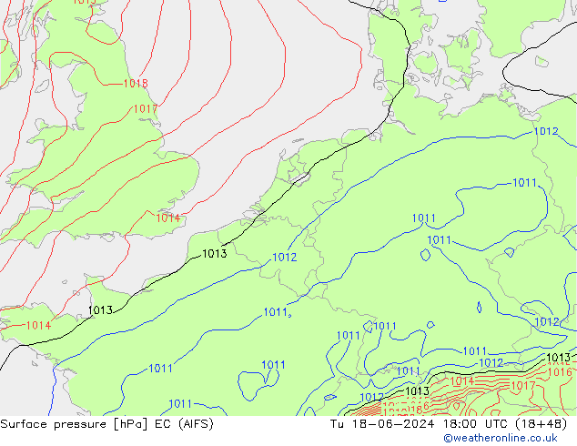 pression de l'air EC (AIFS) mar 18.06.2024 18 UTC