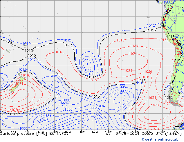 Presión superficial EC (AIFS) mié 19.06.2024 00 UTC