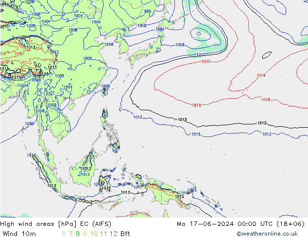 Windvelden EC (AIFS) ma 17.06.2024 00 UTC