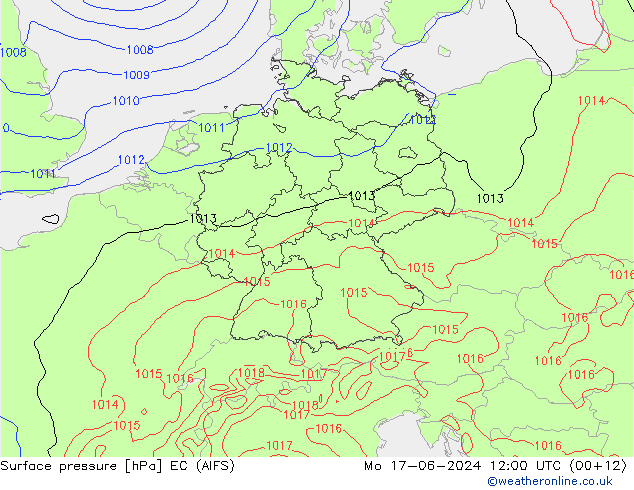 地面气压 EC (AIFS) 星期一 17.06.2024 12 UTC