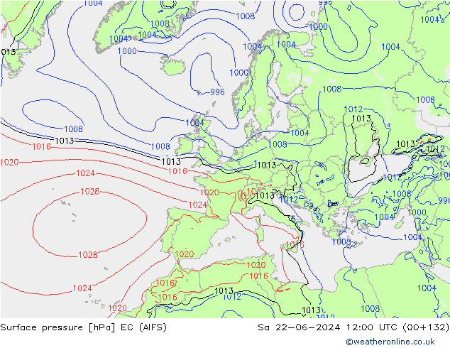 Luchtdruk (Grond) EC (AIFS) za 22.06.2024 12 UTC