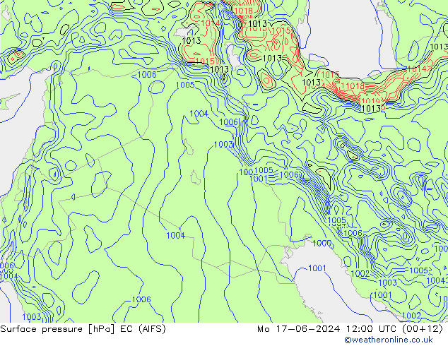 Pressione al suolo EC (AIFS) lun 17.06.2024 12 UTC