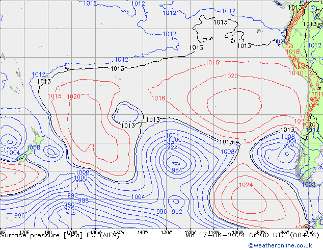 ciśnienie EC (AIFS) pon. 17.06.2024 06 UTC
