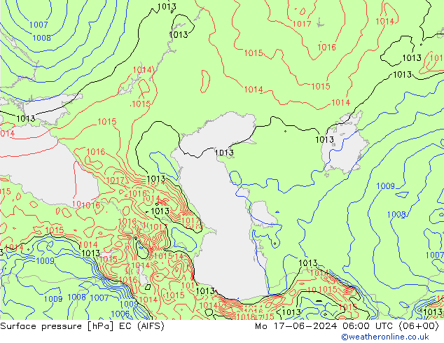 приземное давление EC (AIFS) пн 17.06.2024 06 UTC