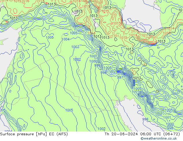 Surface pressure EC (AIFS) Th 20.06.2024 06 UTC