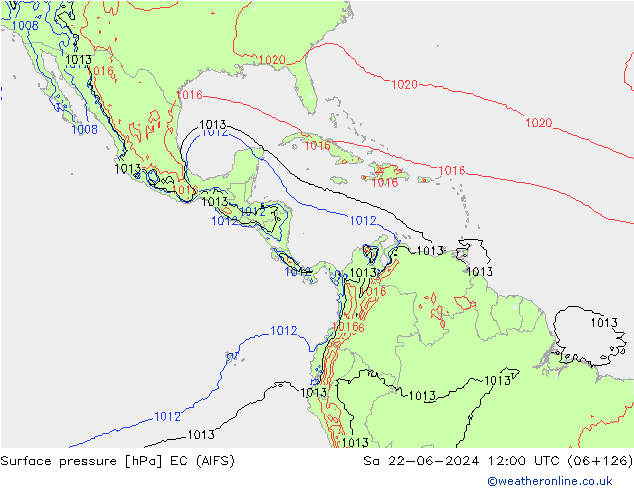 Presión superficial EC (AIFS) sáb 22.06.2024 12 UTC