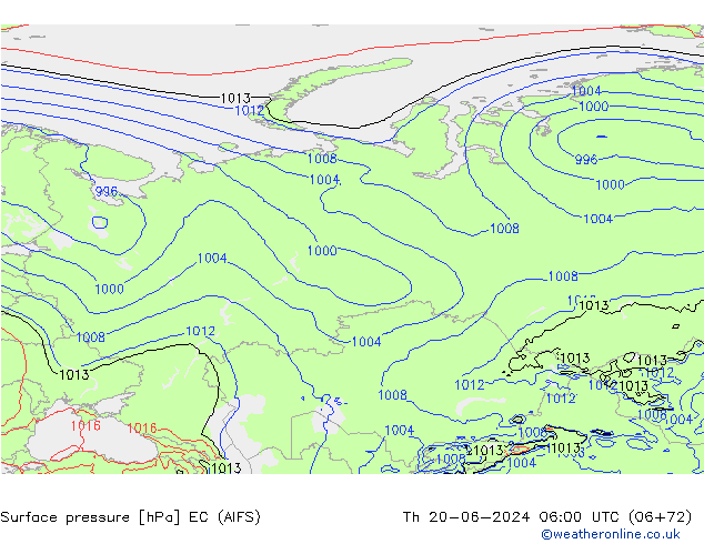Yer basıncı EC (AIFS) Per 20.06.2024 06 UTC