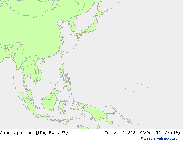Yer basıncı EC (AIFS) Sa 18.06.2024 00 UTC