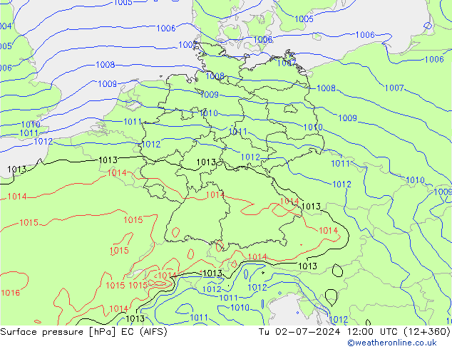 Bodendruck EC (AIFS) Di 02.07.2024 12 UTC