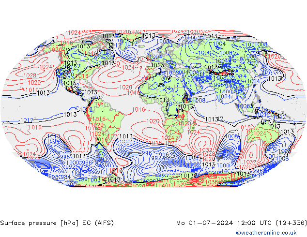 Yer basıncı EC (AIFS) Pzt 01.07.2024 12 UTC